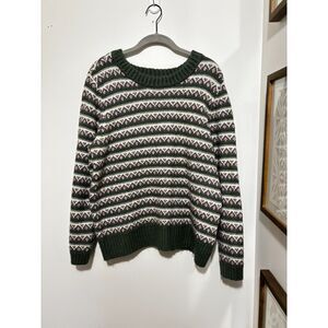 Croft & Barrow Fair Isle Knit Sweater Womens Large Cottagecore Cozy